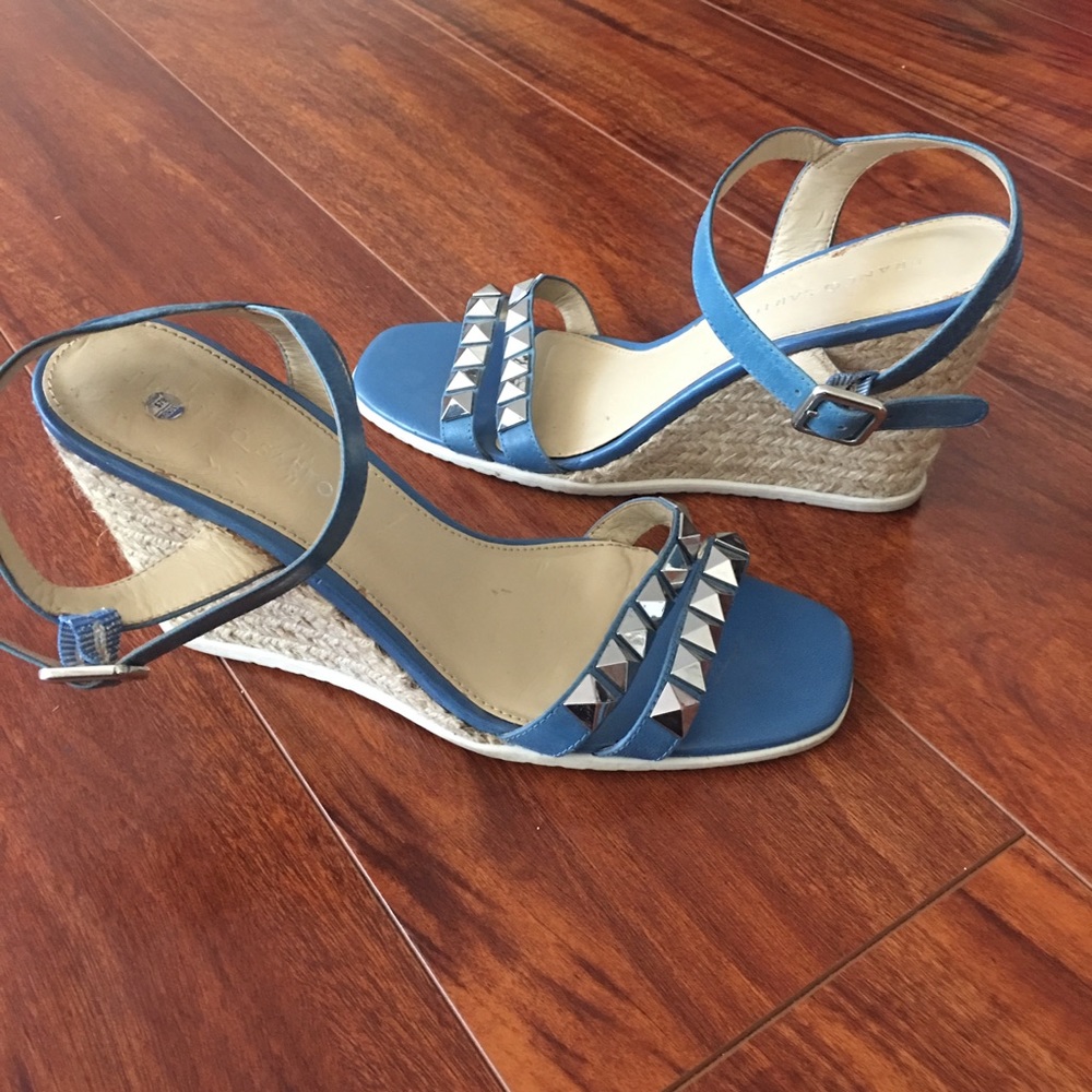 Studded wedged sandals